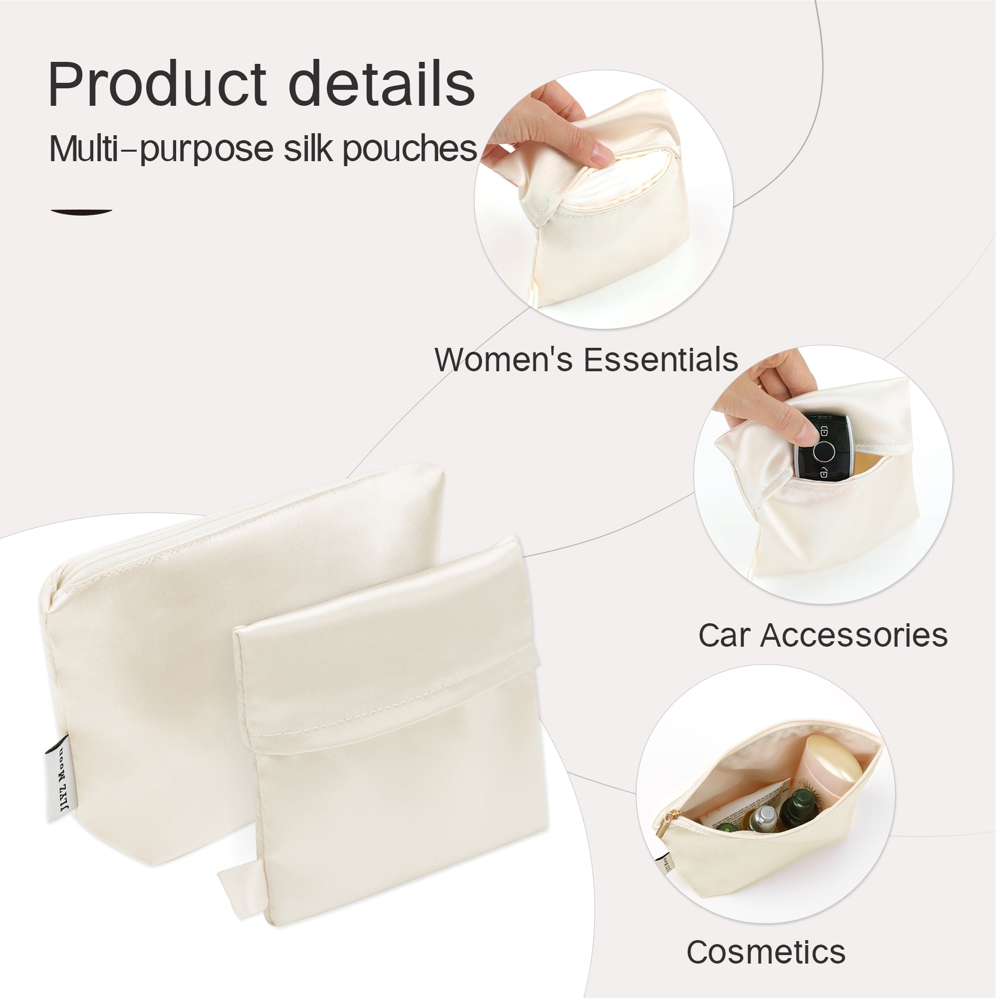 Silky Bag Insert Fit for Birkin 25/30/35, Lightweight and Silk Touch, Side Zipper Design