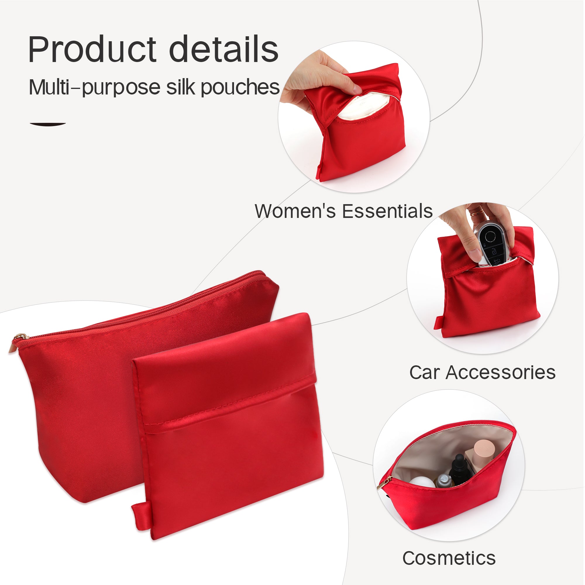 Silky Purse Insert Organizer 3 Set for Onthego Bags, Silk Touch Bag Organizer, Luxury Handbag Shaper,Lightweight