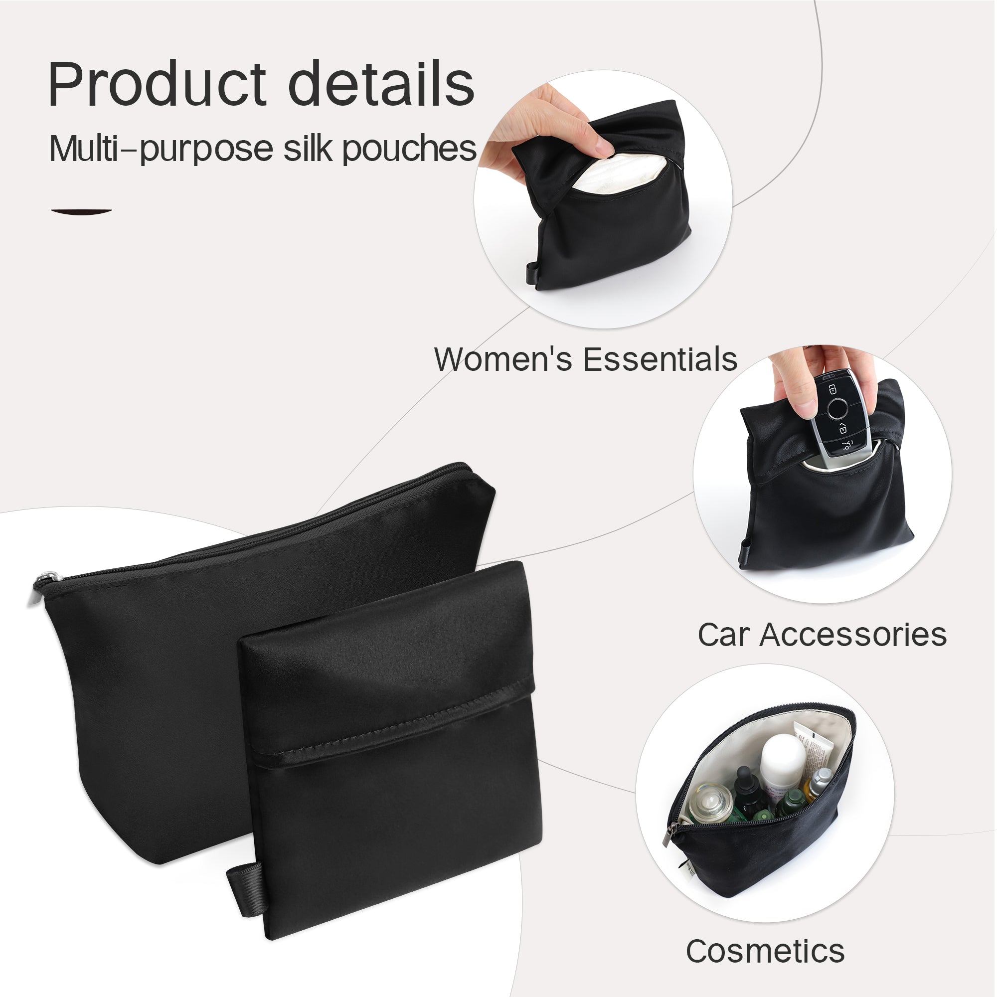 Silky Purse Insert Organizer 3 Set for Chanel Duma/ Salzburg