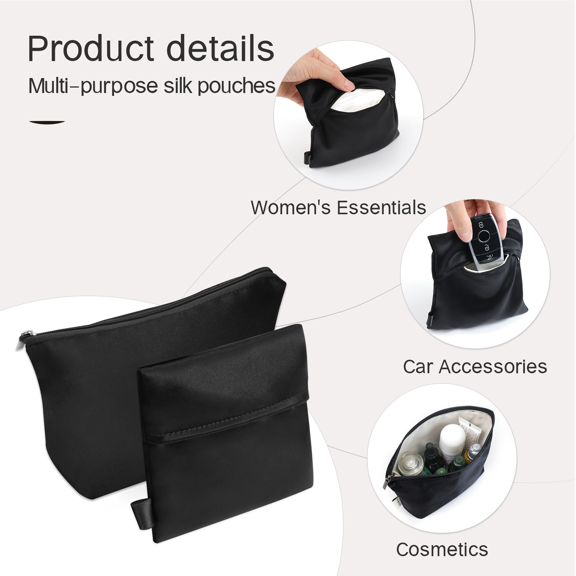 JLYZ Moon Silky Purse Insert Organizer 3 Set for Chanel 19/Gabrielle Bags, Silk Touch Bag Organizer, Luxury Handbag Shaper,Lightweight