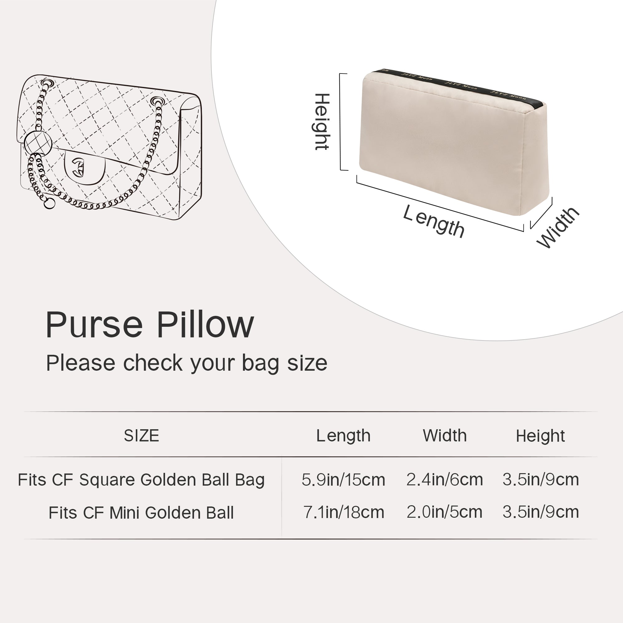 Shaper for CF Bag, Velvet Bag Pillow Shapers for Luxury Tote & Purse