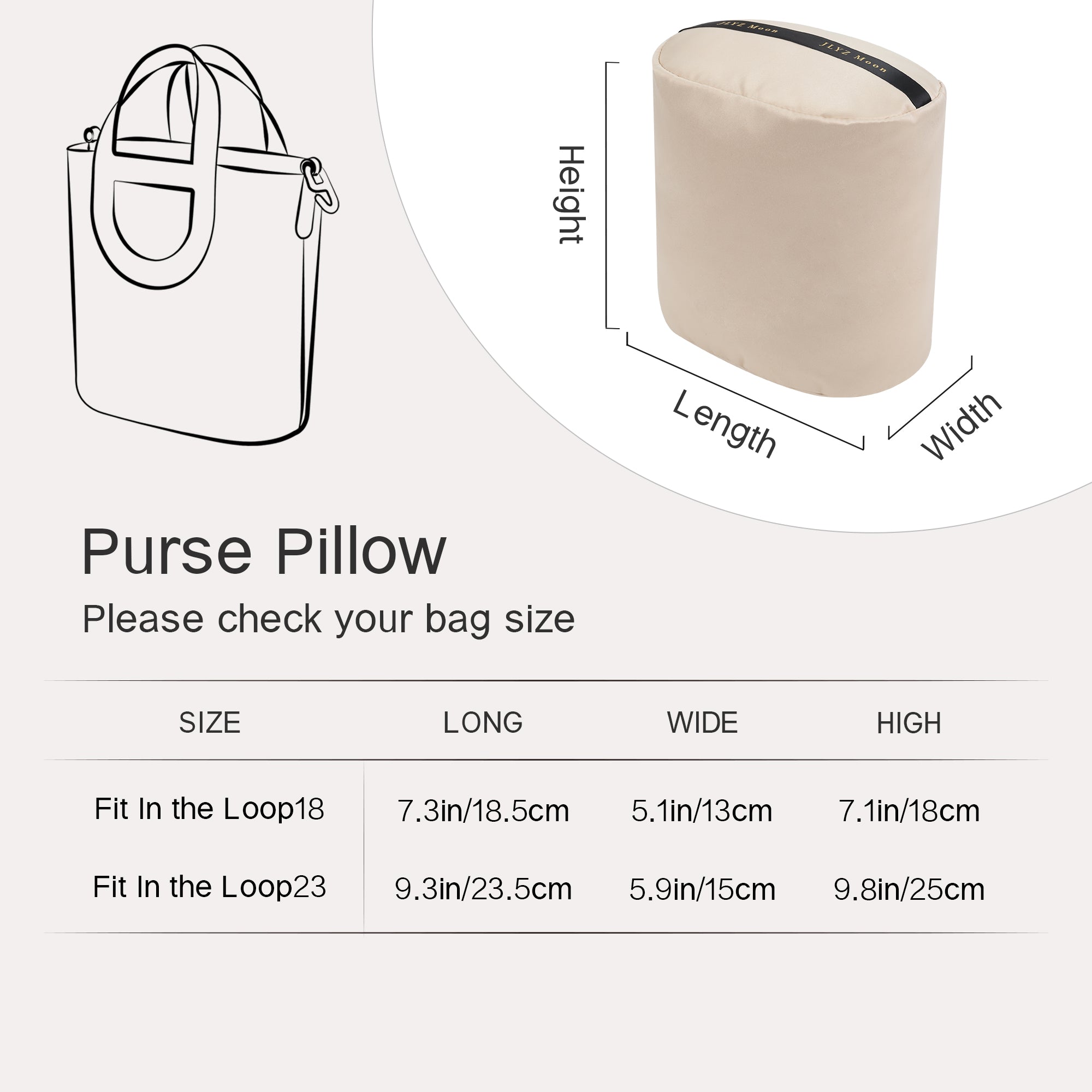 Shaper for Picotin/In-The-Loop Bag, Velvet Bag Pillow Shapers for Luxury Tote&Purse, Superior Resilience