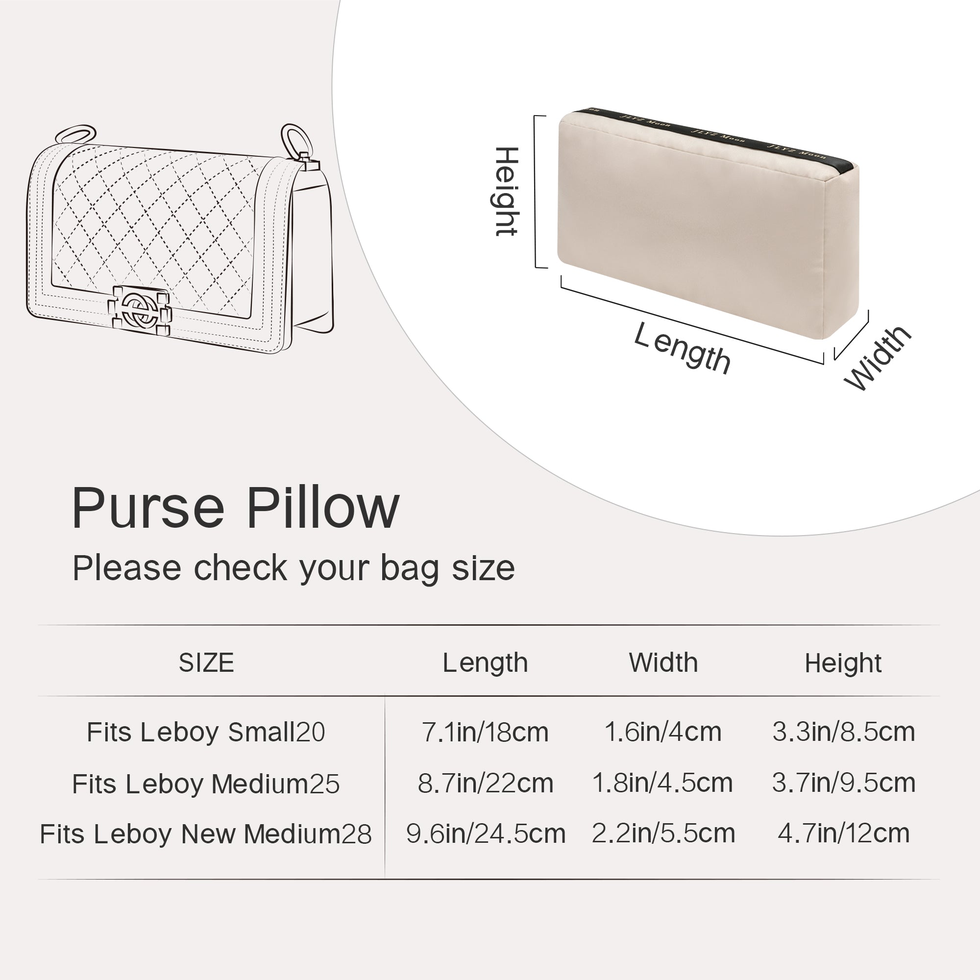 Shaper for Chanel 2.55/ Leboy/ Gabrielle Backpack/ Diana Bag, Velvet Bag Pillow Shapers for Luxury Tote & Purse