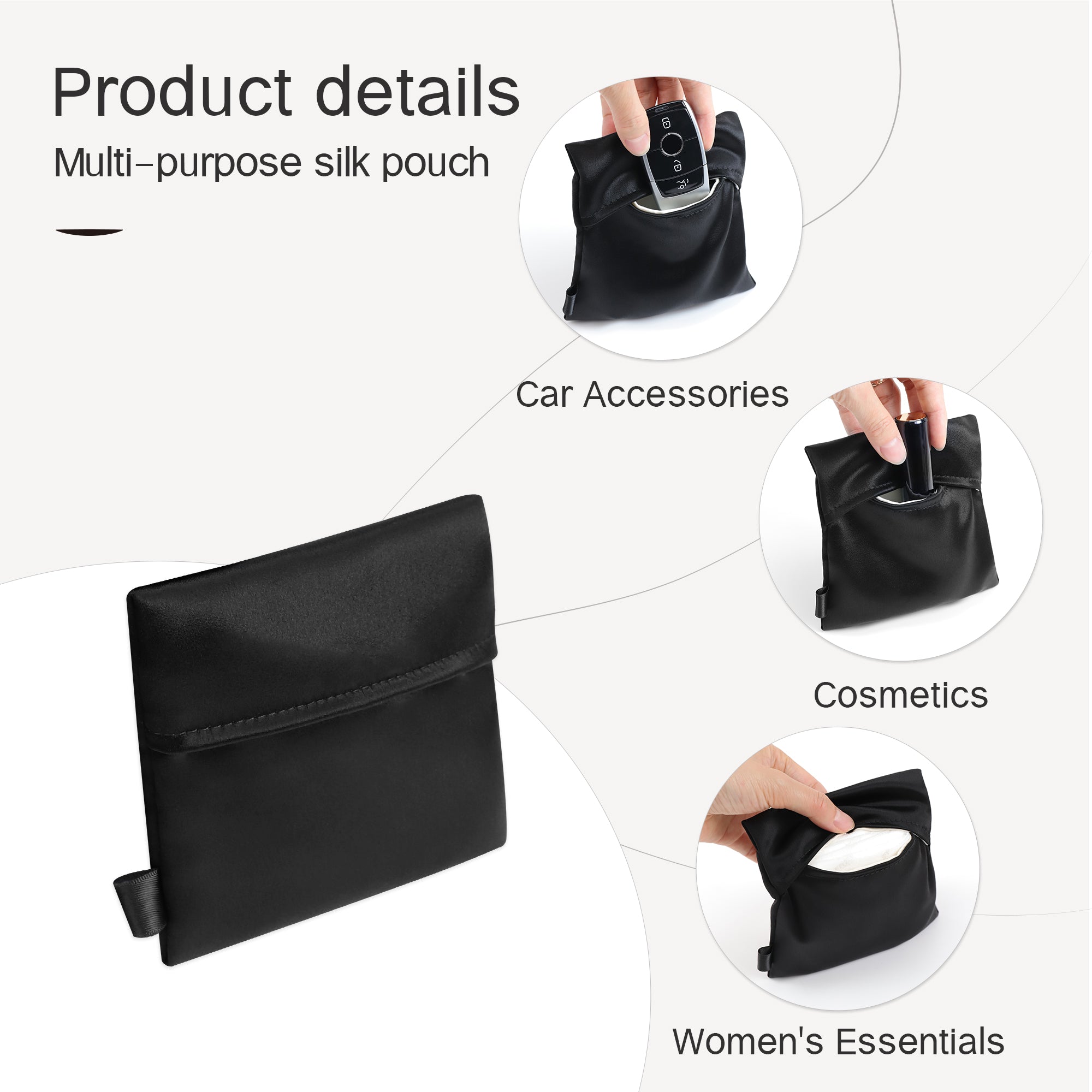 Silky Bag Insert Organizer 2 Set Fit for Picotin 18/22, Silk Liner and Storage Pouch, Fit for Hermes Picotin 18/22