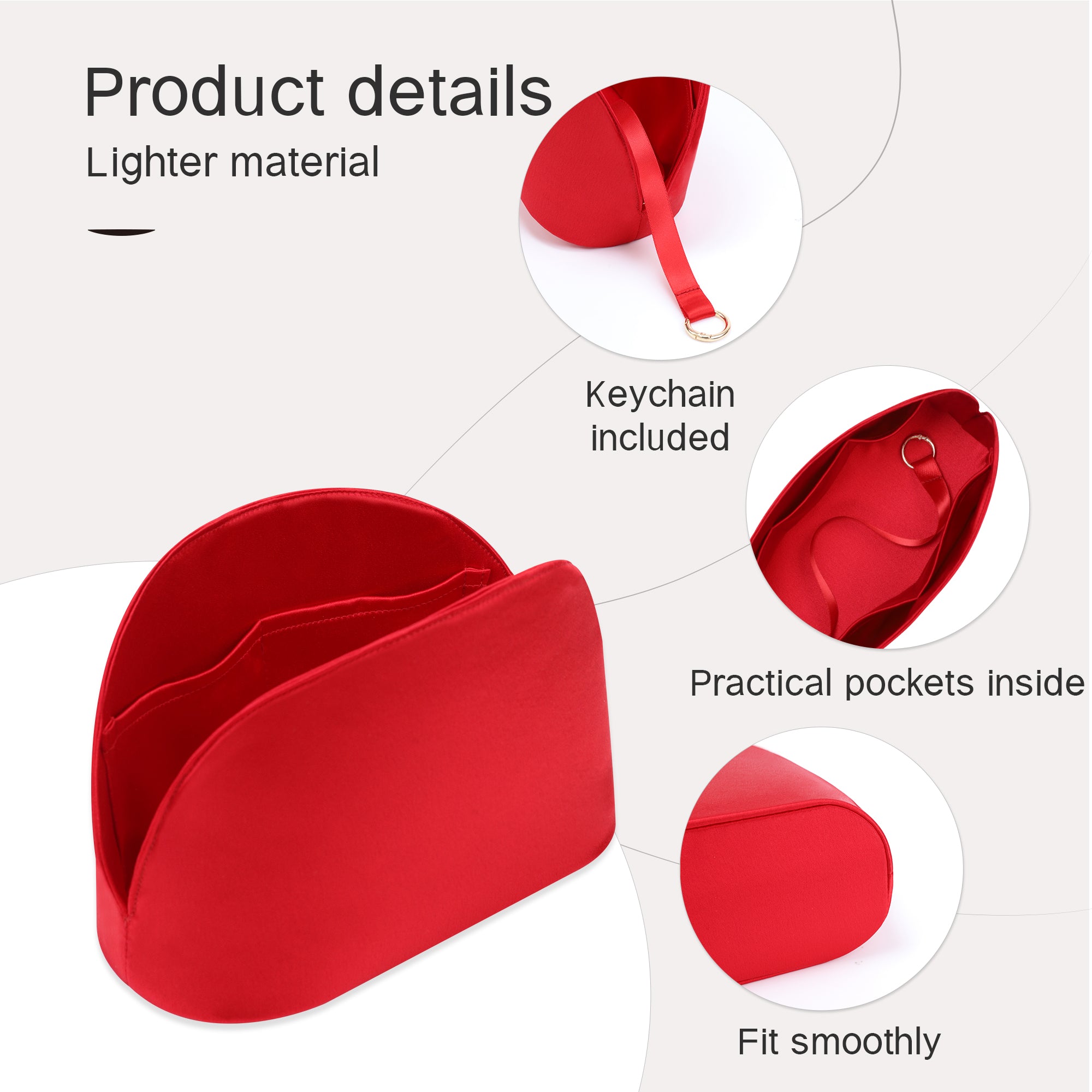 Silky Purse Insert Organizer 3 Set for Alma Bags, Silk Touch Bag Organizer, Luxury Handbag Shaper,Lightweight