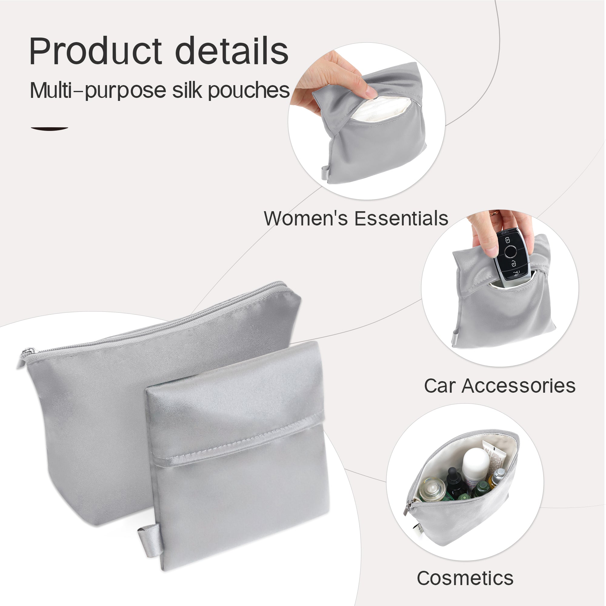 Silky Purse Insert Organizer 3 Set for Toujours Bags, Silk Touch Bag Organizer, Luxury Handbag Shaper,Lightweight and Soft Touch