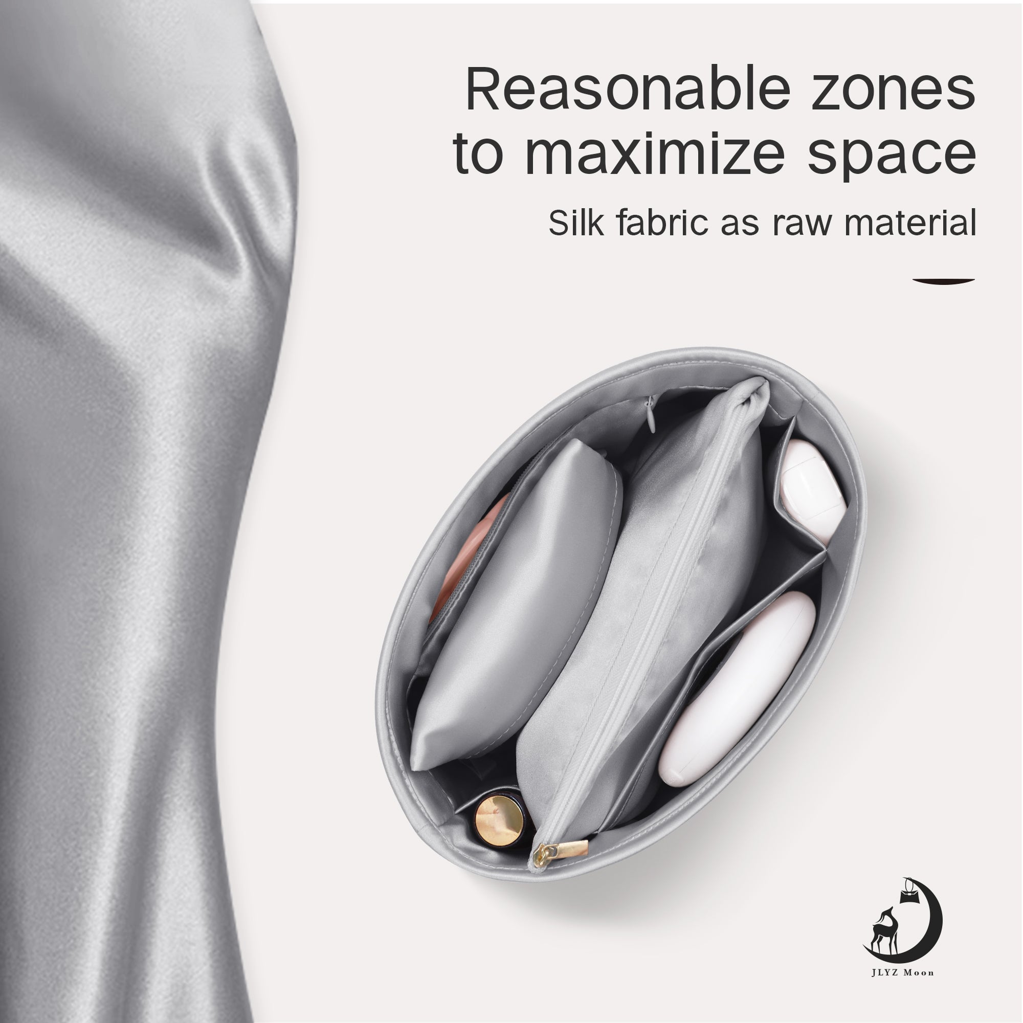 Silky Purse Insert Organizer 3 Set for Toujours Vertical Bags, Silk Touch Bag Organizer, Luxury Handbag Shaper,Lightweight and Soft Touch