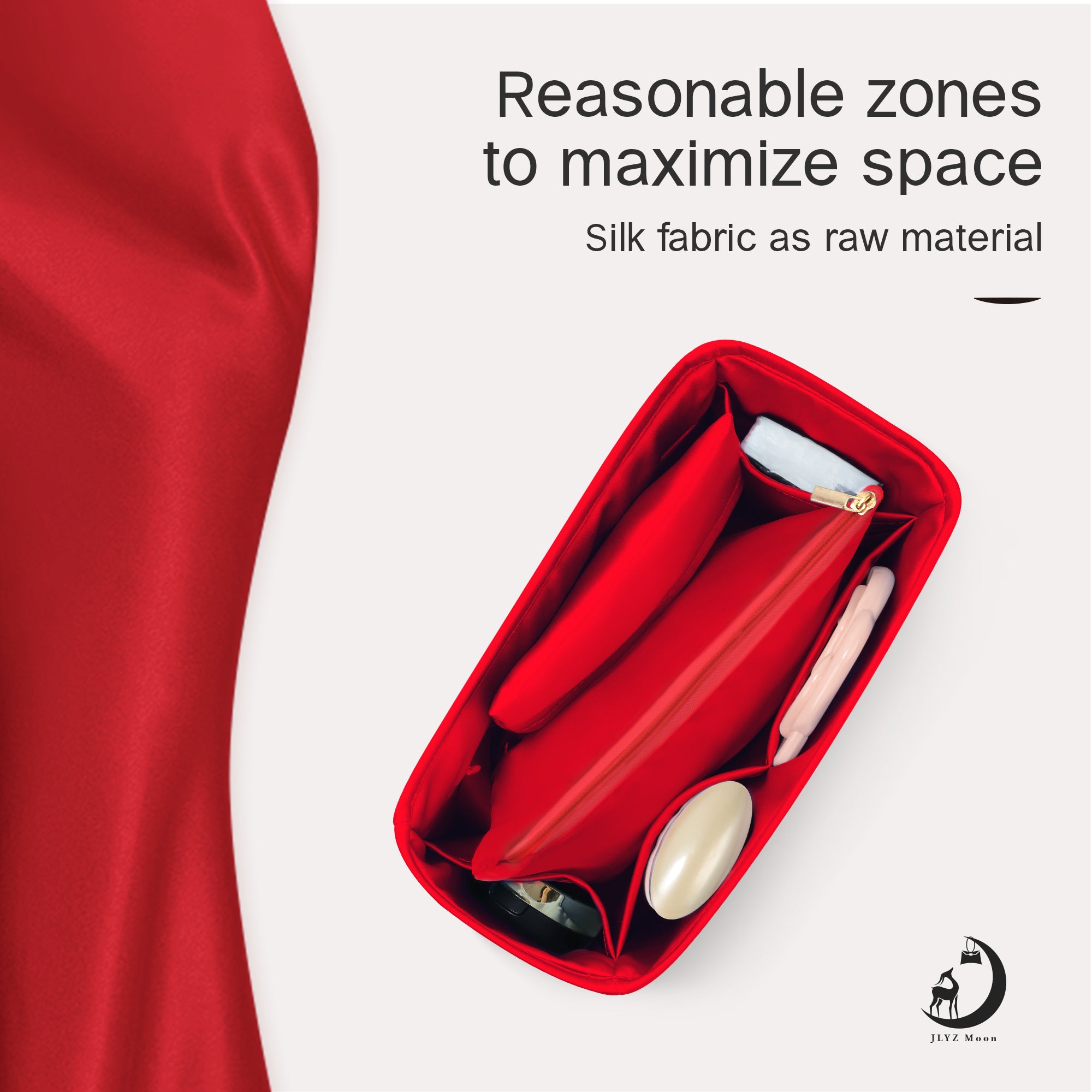 Silky Purse Insert Organizer 3 Set for Onthego Bags, Silk Touch Bag Organizer, Luxury Handbag Shaper,Lightweight