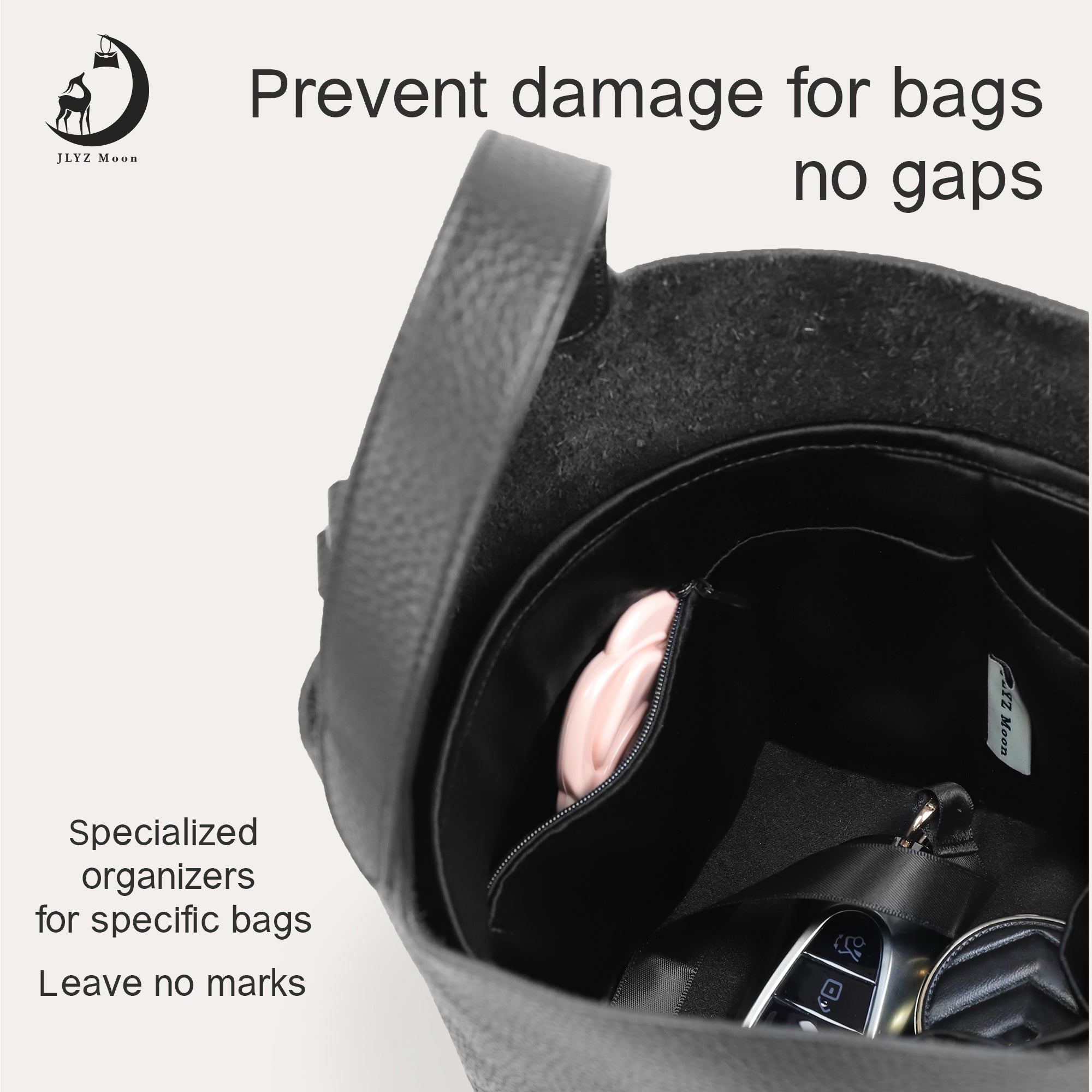 Silky Bag Insert Organizer 2 Set Fit for Picotin 18/22, Silk Liner and Storage Pouch, Fit for Hermes Picotin 18/22