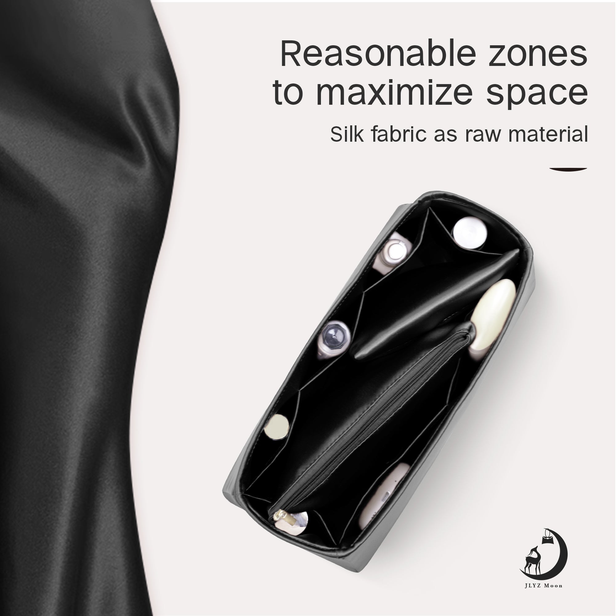 Silky Bag Insert Organizer 3 Set Fit for Kelly 25/28/32, Silk Liner and Storage Pouch