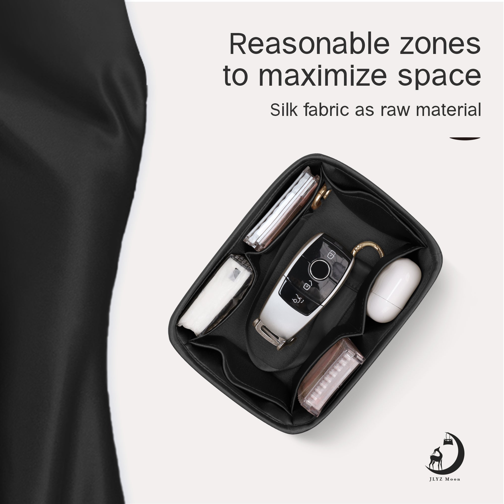 Silky Purse Insert Organizer 3 Set for Chanel Duma/ Salzburg