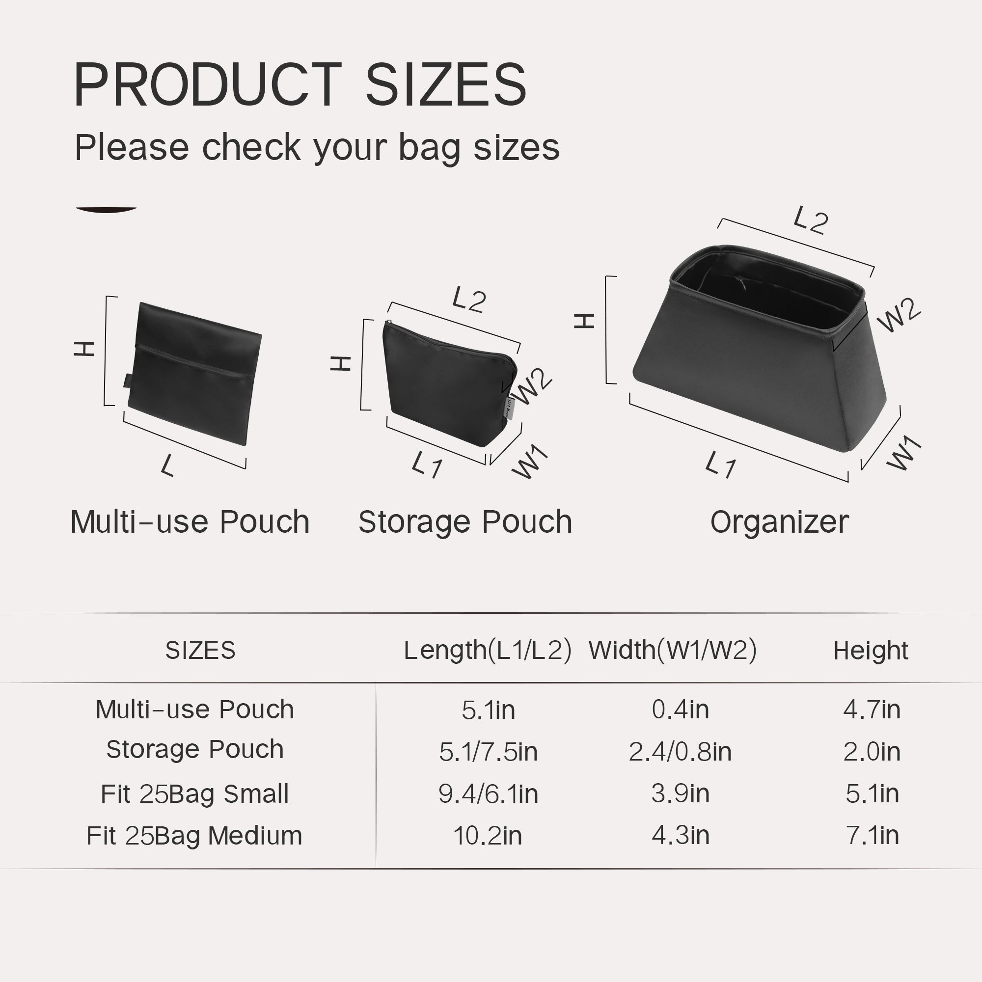 Silky Purse Insert Organizer 3 Set for Chanel 25C Hobo Bags, Silk Touch Bag Organizer, Luxury Handbag Shaper,Lightweight