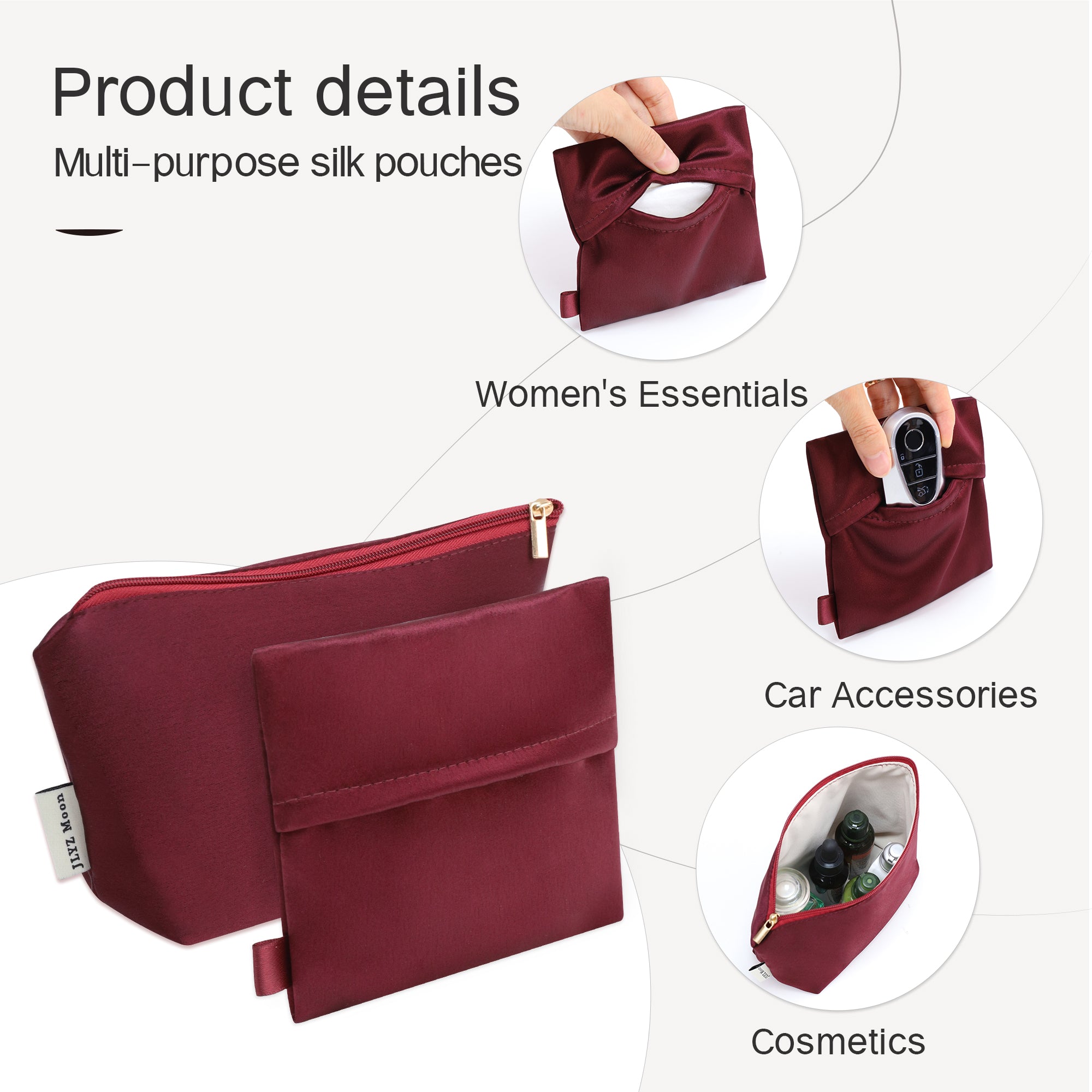 Silky Purse Insert Organizer 3 Set for Carryall Bags, Silk Touch Bag Organizer, Luxury Handbag Shaper,Lightweight