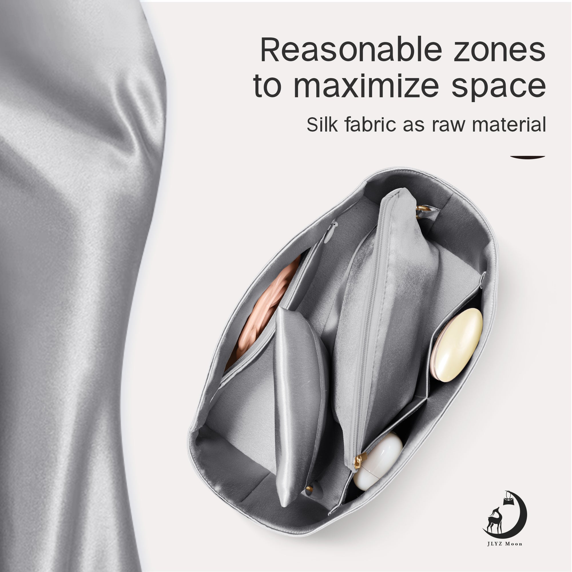 Silky Purse Insert Organizer 3 Set for Toujours Bags, Silk Touch Bag Organizer, Luxury Handbag Shaper,Lightweight and Soft Touch