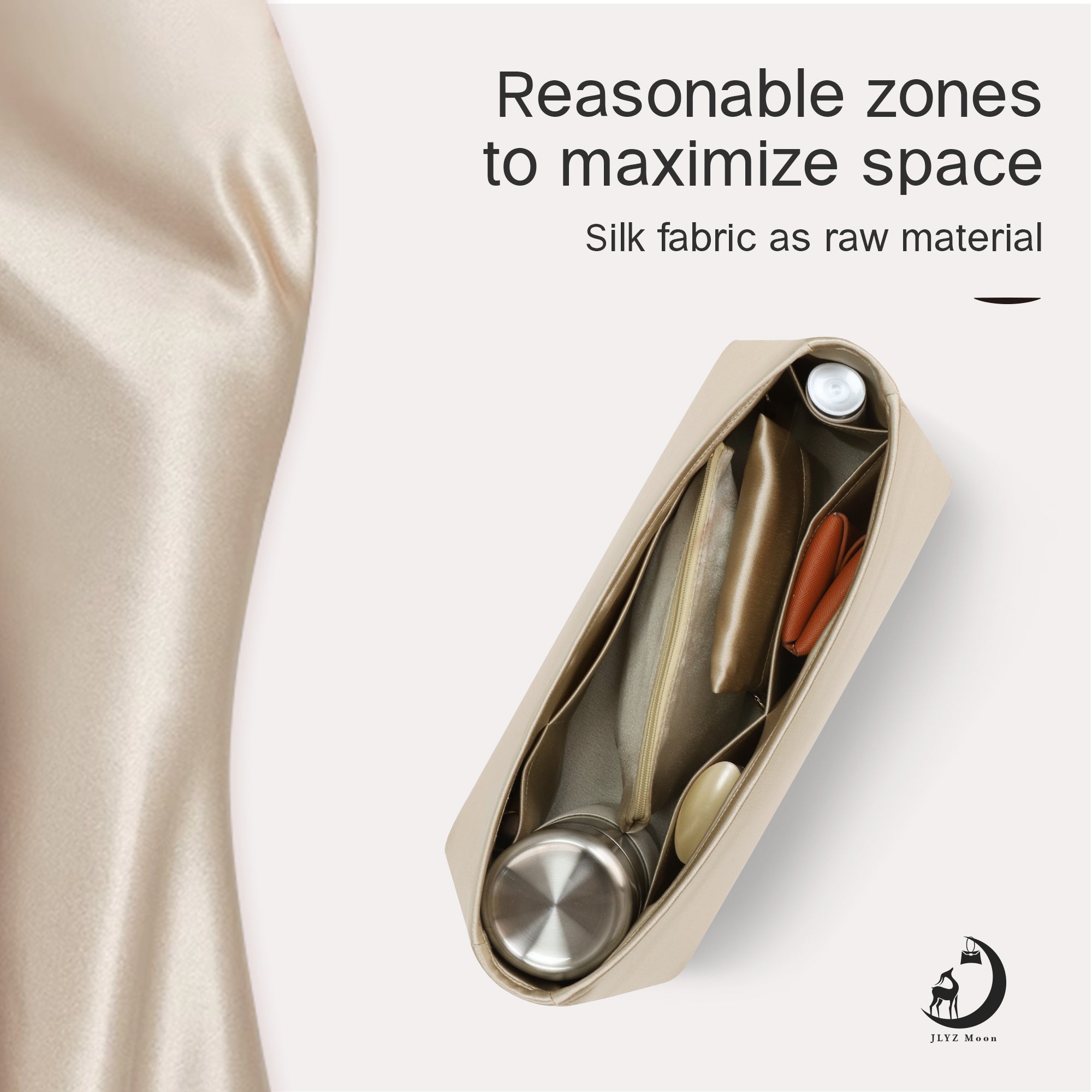 Silky Purse Insert Organizer 3 Set for Go-yard Hobo Bags, Silk Touch Bag Organizer, Luxury Handbag Shaper,Lightweight