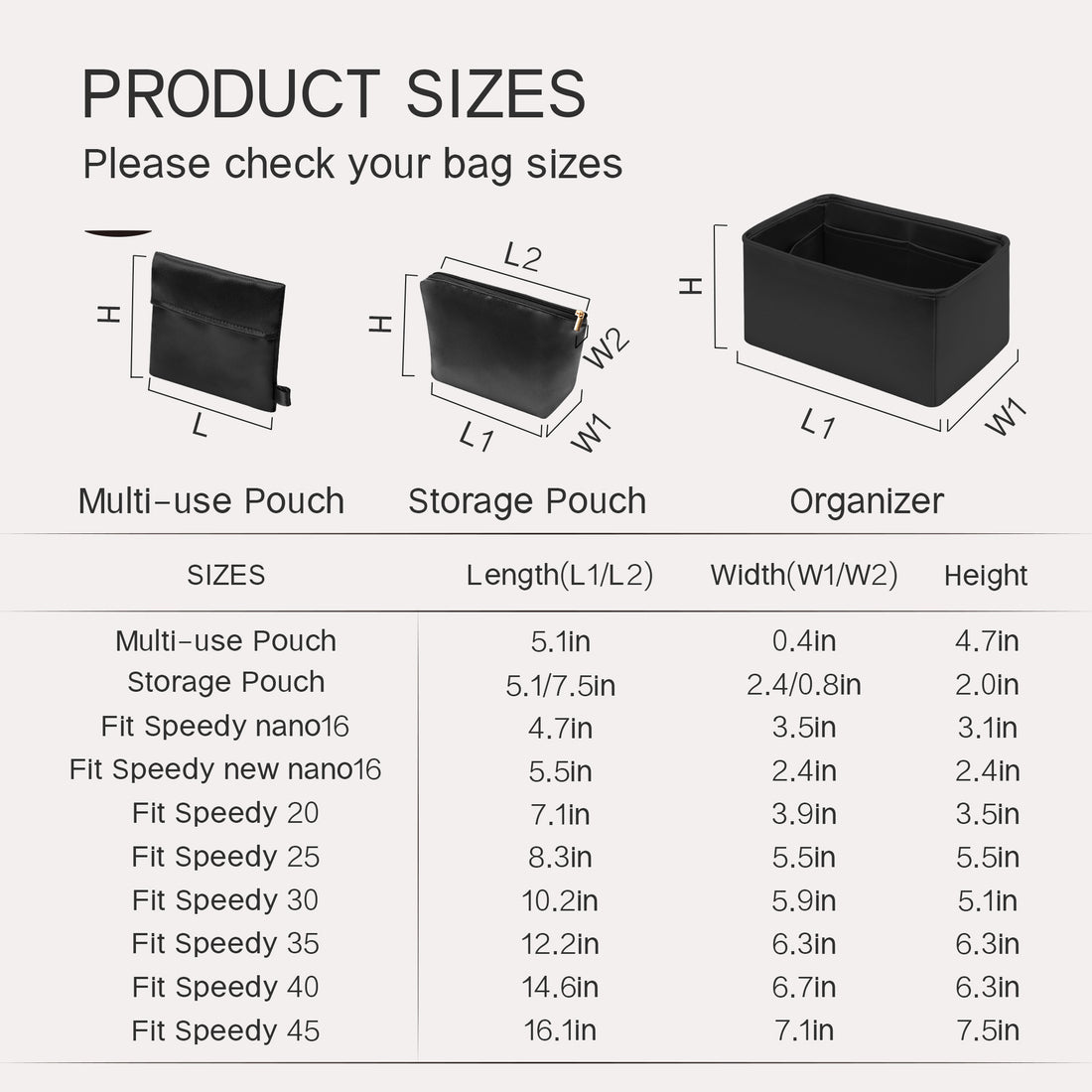 Silky Purse Insert Organizer 3 Set for Speedy Bags, Silk Touch Bag Organizer, Luxury Handbag Shaper,Lightweight