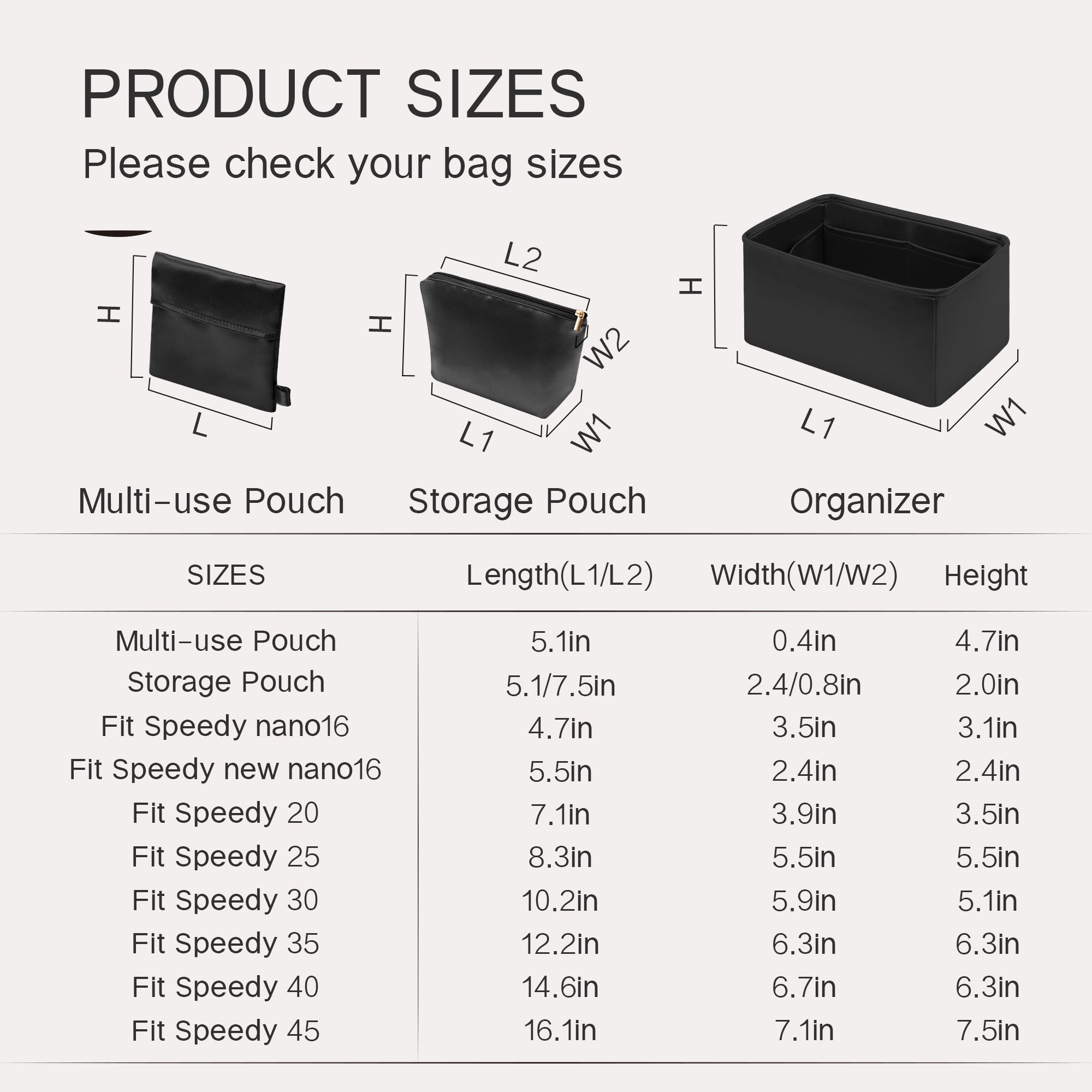 Silky Purse Insert Organizer 3 Set for Speedy Bags, Silk Touch Bag Organizer, Luxury Handbag Shaper,Lightweight