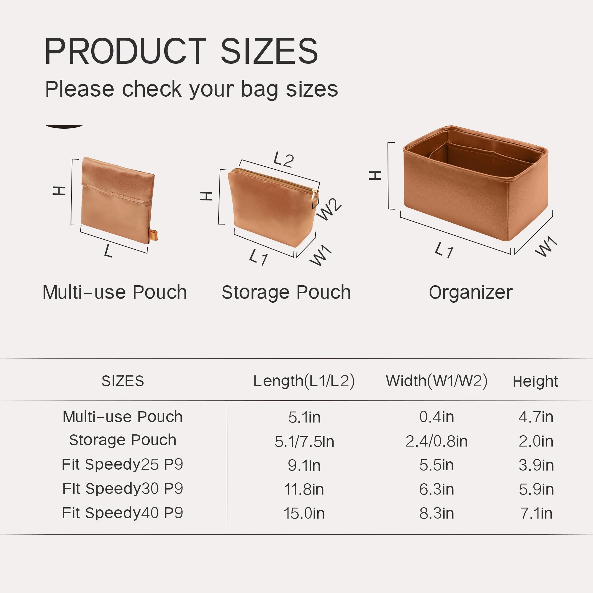 Silky Purse Insert Organizer 3 Set for Speedy Bags, Silk Touch Bag Organizer, Luxury Handbag Shaper,Lightweight