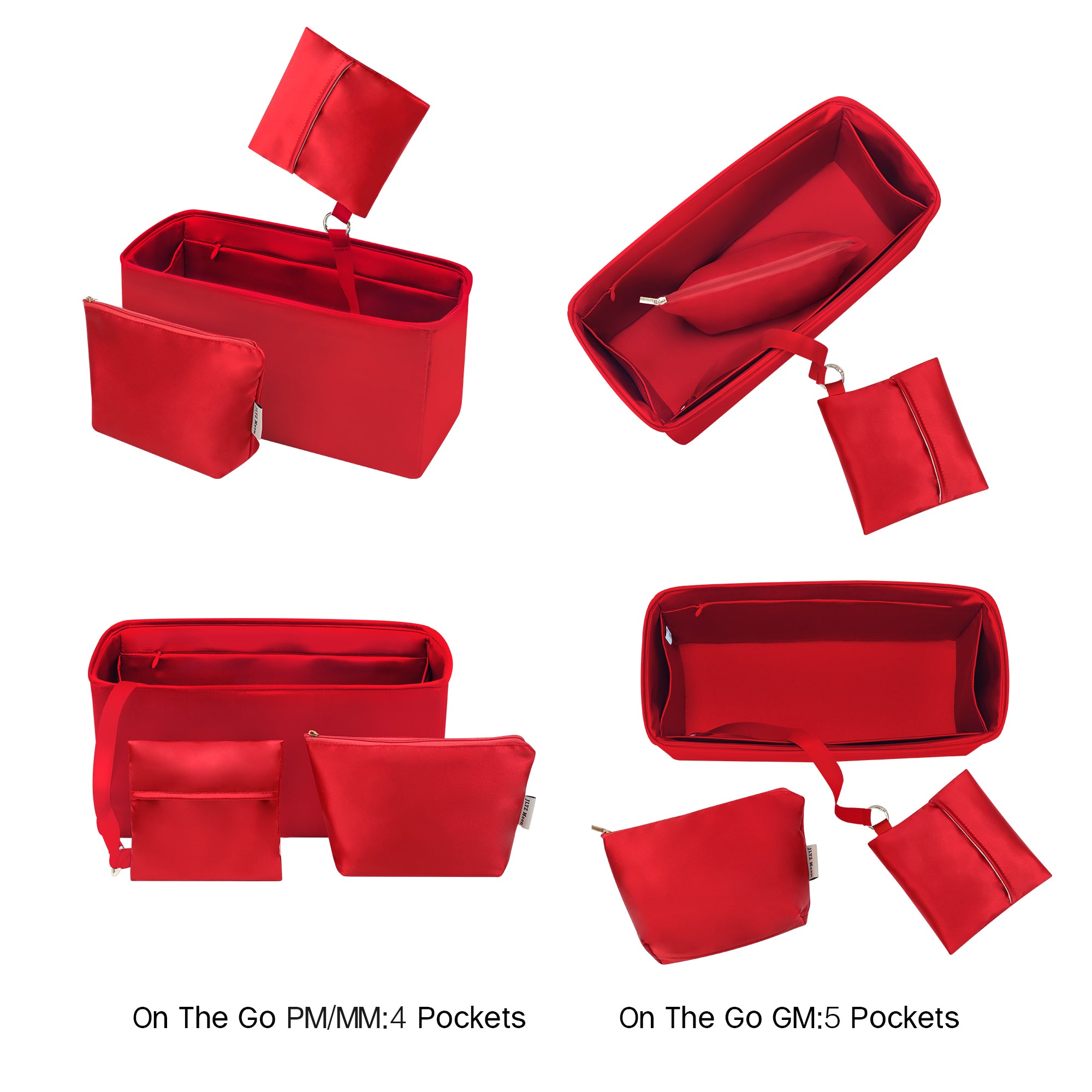 Silky Purse Insert Organizer 3 Set for Onthego Bags, Silk Touch Bag Organizer, Luxury Handbag Shaper,Lightweight